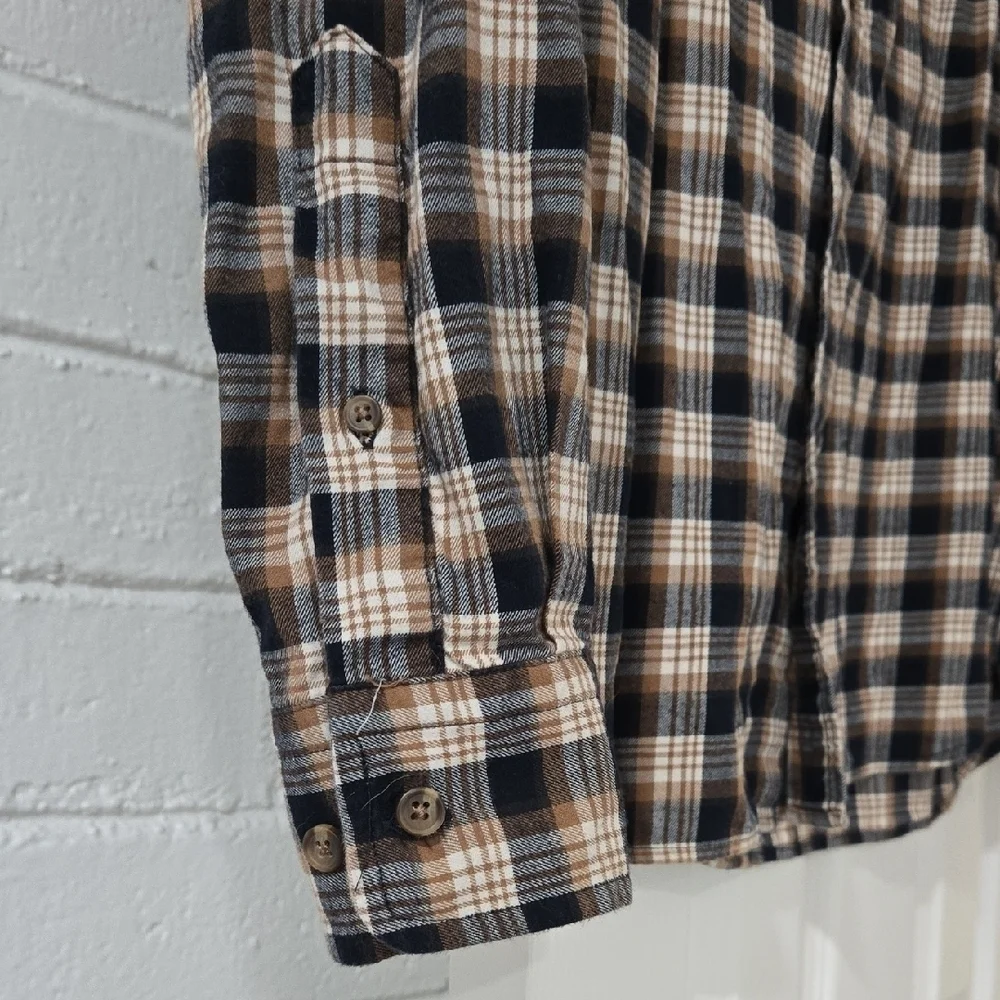 Banana Republic Lightweight‎ Flannel Shirt Button Down Untucked Fit Size Large